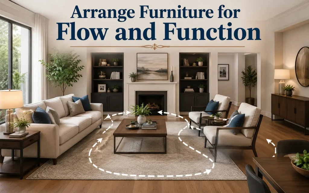 arrange furniture for flow and function