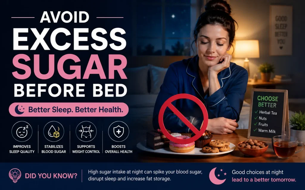 avoid excess sugar before bed