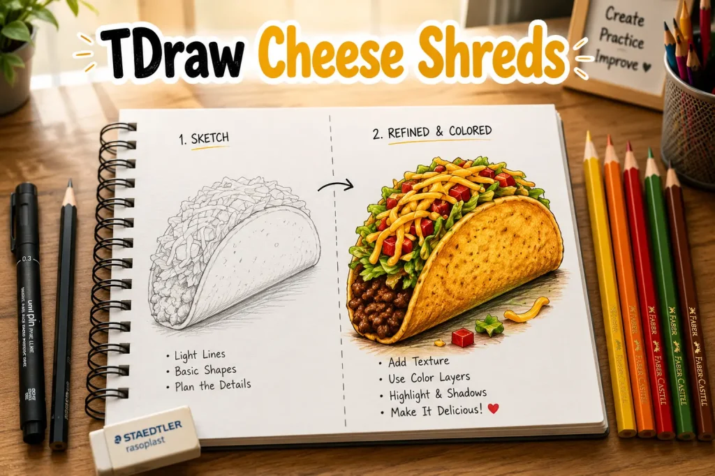 draw cheese shreds