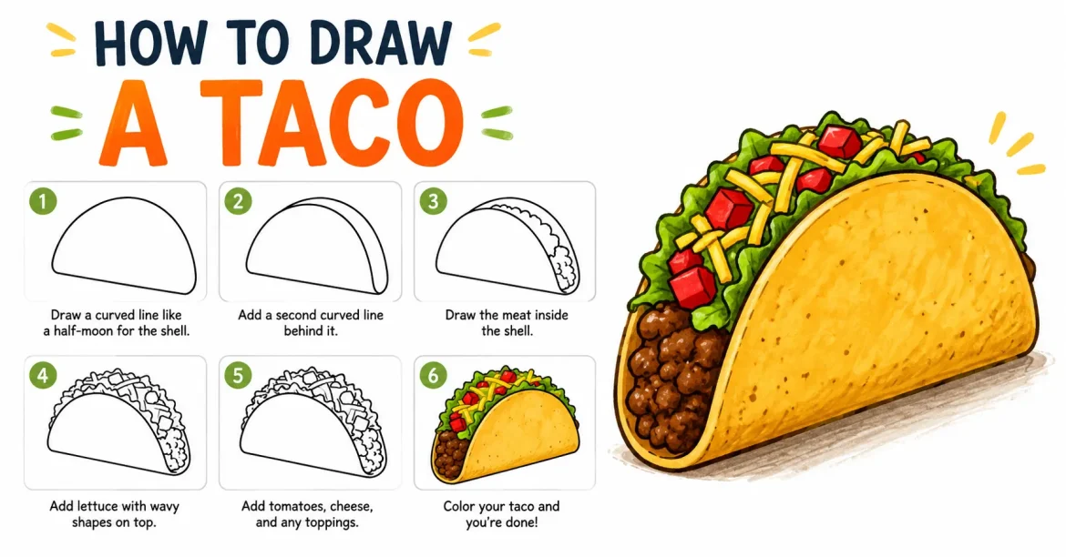 how to draw a taco
