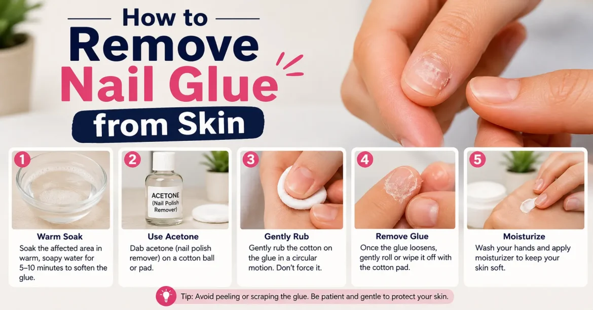 how to remove nail glue from skin