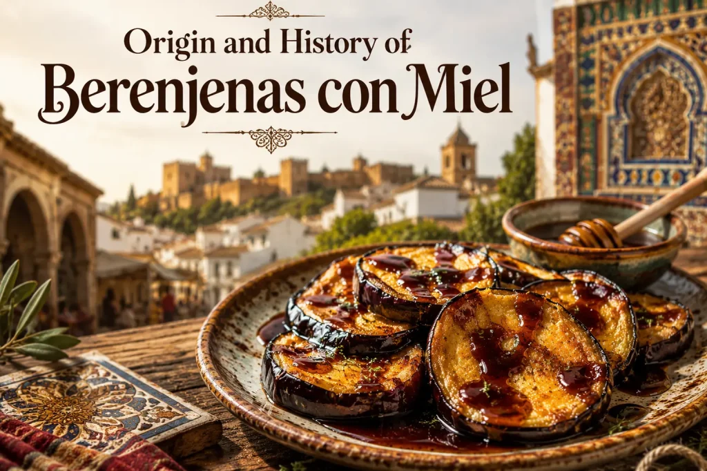 origin and history of berenjenas con miel